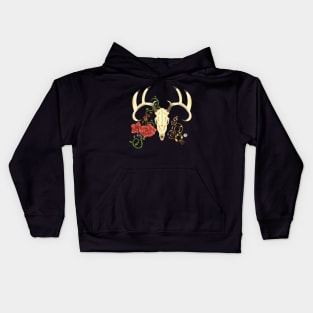 Steampunk deer skull Kids Hoodie